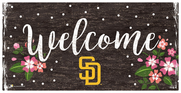 San Diego Padres 0964-Welcome Floral 6x12