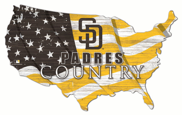 San Diego Padres 1001-USA Shape Flag Cutout