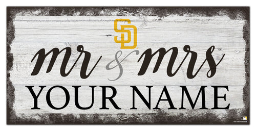 San Diego Padres 1074-Script Mr & Mrs 6x12