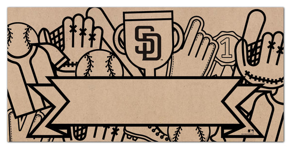 San Diego Padres 1082-6X12 Coloring name banner