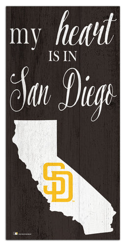 San Diego Padres 2029-6X12 My heart state sign