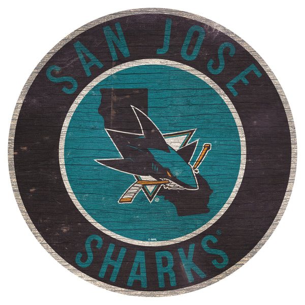 San Jose Sharks 0866-12in Circle w/State