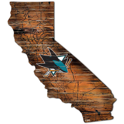San Jose Sharks 0894-Road Map Mini State 12in