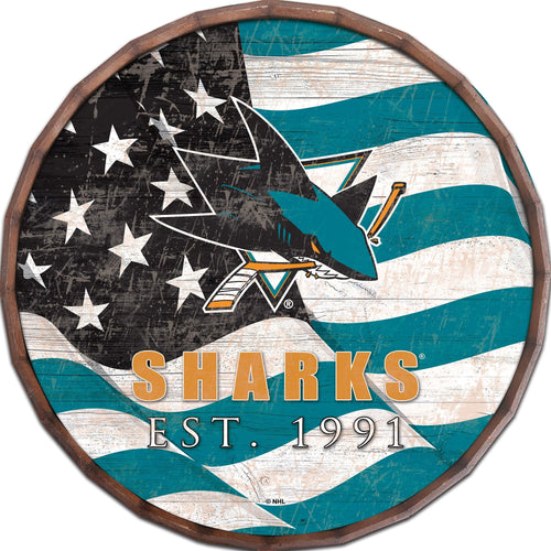 San Jose Sharks 1002-Flag Barrel Top 16"