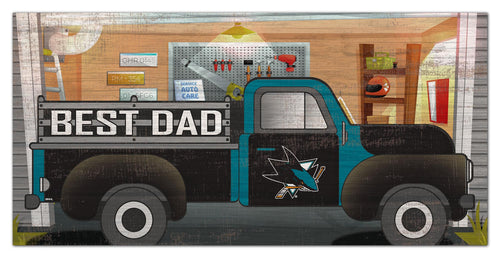 San Jose Sharks 1078-6X12 Best Dad truck sign