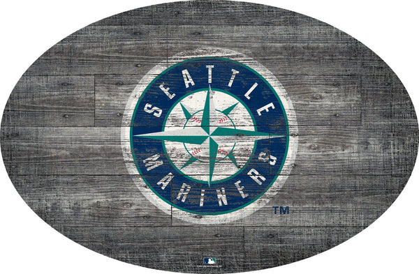 Seattle Mariners 0773-46in Distressed Wood Oval
