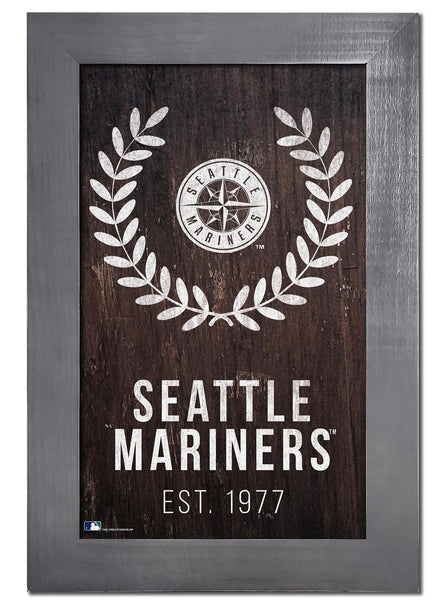 Seattle Mariners 0986-Laurel Wreath 11x19