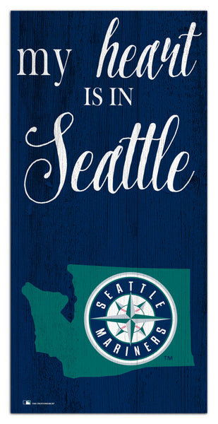 Seattle Mariners 2029-6X12 My heart state sign