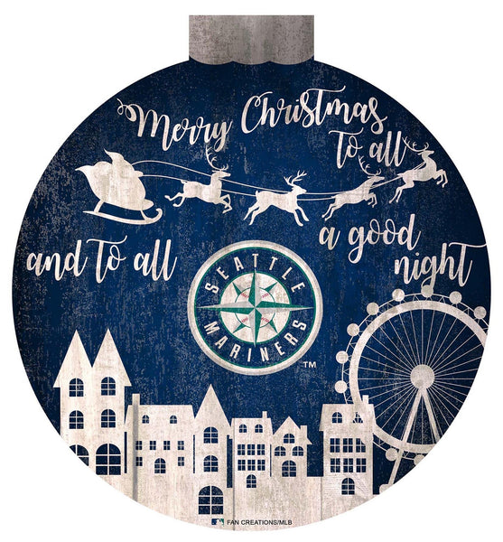Seattle Mariners™ 1033-Christmas Village 12in Wall Art