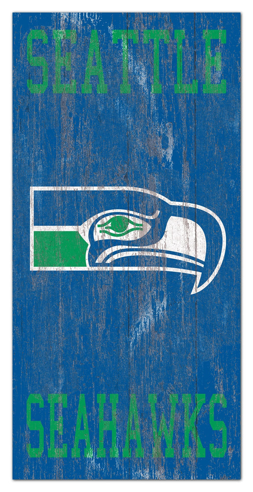 Seattle Seahawks 0786-Heritage Logo w/ Team Name 6x12