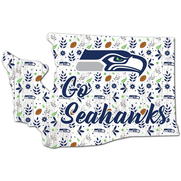 Seattle Seahawks 0974-Floral State - 12"