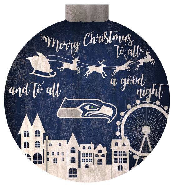 Seattle Seahawks 1033-Christmas Village 12in Wall Art