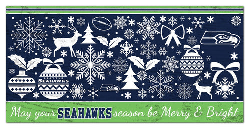 Seattle Seahawks 1052-Merry and Bright 6x12