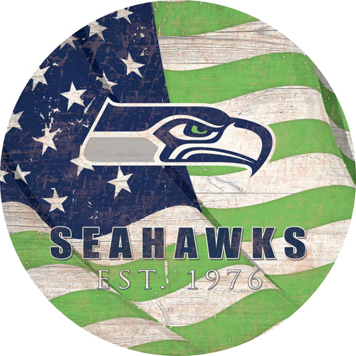 Seattle Seahawks 1058-Team Color Flag Circle - 12"