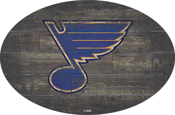 St. Louis Blues 0773-46in Distressed Wood Oval