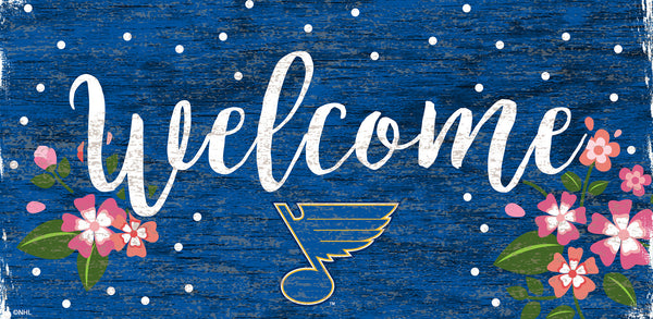 St. Louis Blues 0964-Welcome Floral 6x12