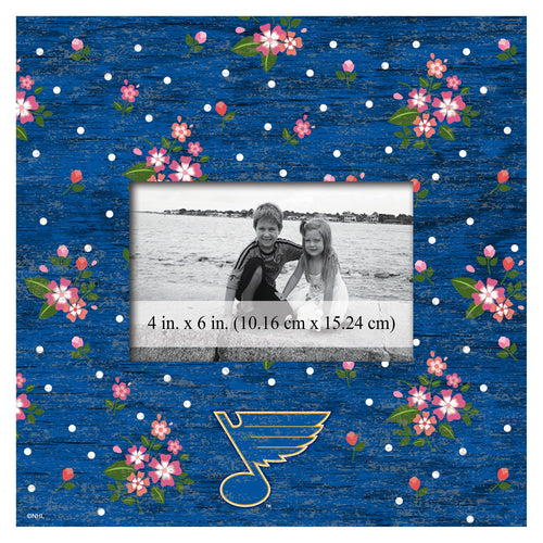 St. Louis Blues 0965-Floral 10x10 Frame