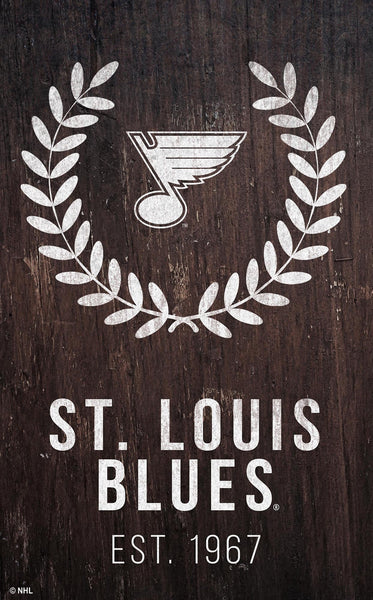 St. Louis Blues 0986-Laurel Wreath 11x19