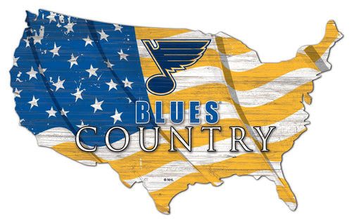 St. Louis Blues 1001-USA Shape Flag Cutout