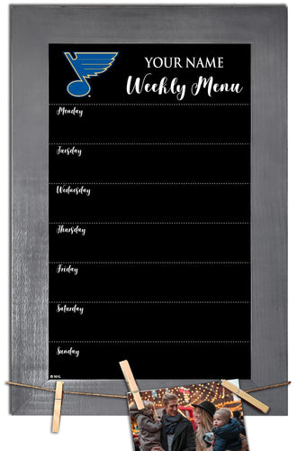 St. Louis Blues 1015-Weekly Chalkboard with frame & clothespins