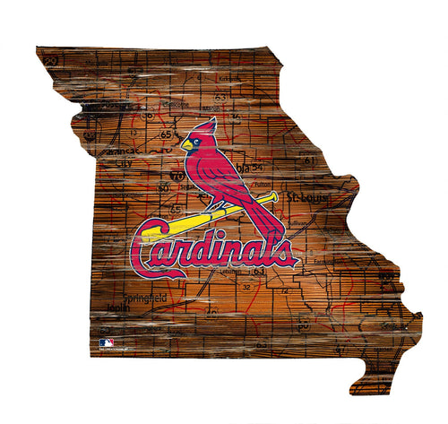 St. Louis Cardinals 0894-Road Map Mini State 12in