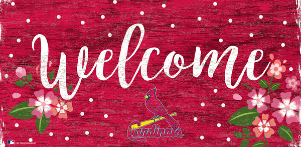 St. Louis Cardinals 0964-Welcome Floral 6x12