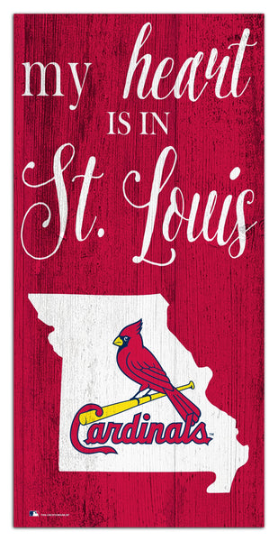 St. Louis Cardinals 2029-6X12 My heart state sign