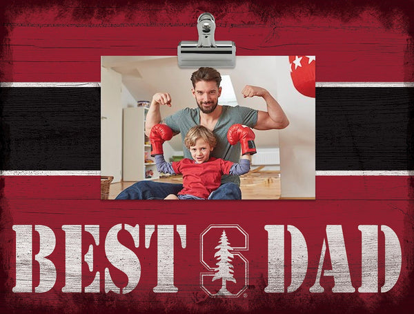 Stanford Cardinal 2016-Best Dad Striped Clip Frame