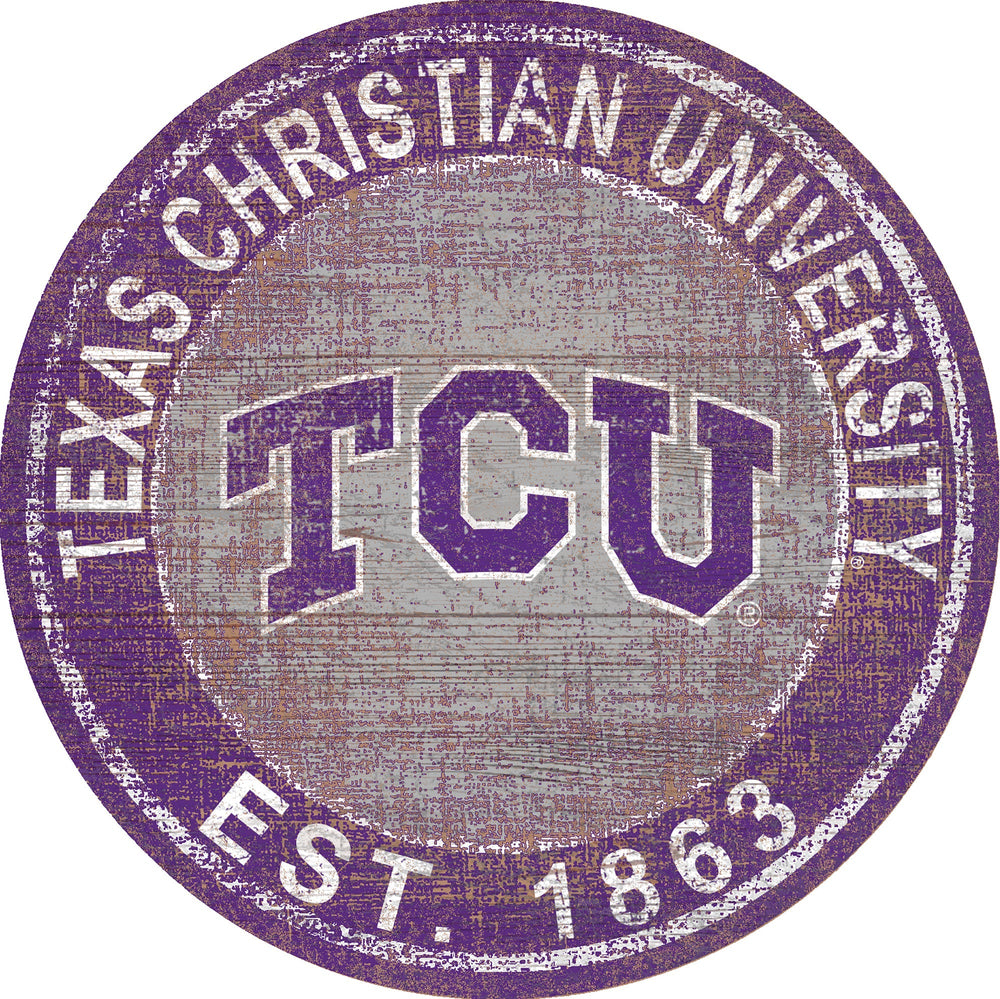 TCU Horned Frogs 0744-Heritage Logo Round