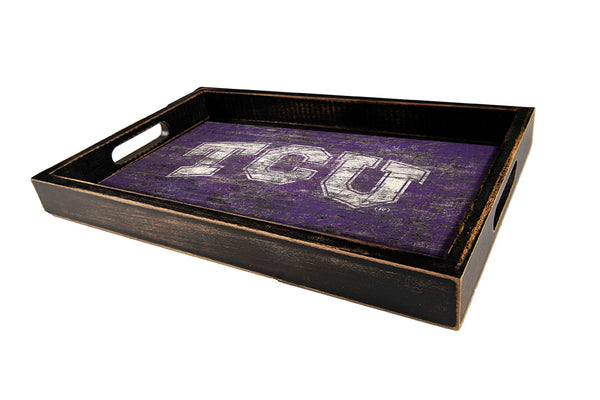 TCU Horned Frogs 0760-Distressed Tray w/ Team Color