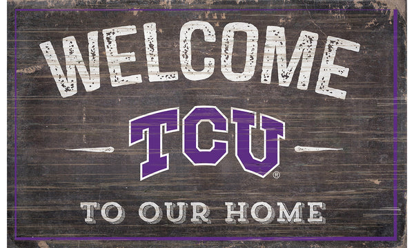 TCU Horned Frogs 0913-11x19 inch Welcome Sign
