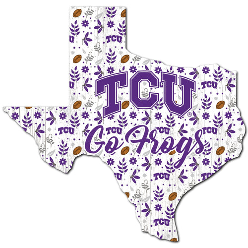 TCU Horned Frogs 0974-Floral State - 12"