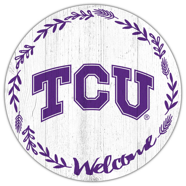TCU Horned Frogs 1019-Welcome 12in Circle