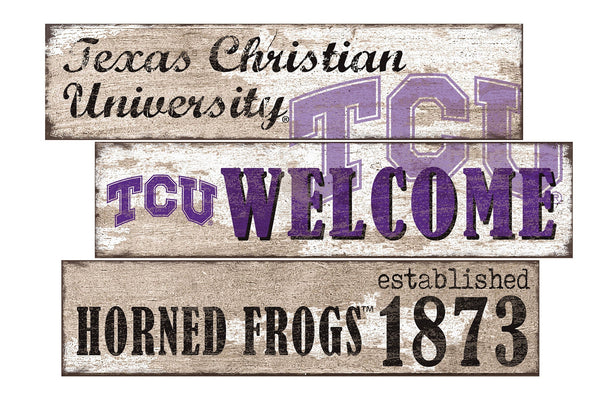 TCU Horned Frogs 1027-Welcome 3 Plank