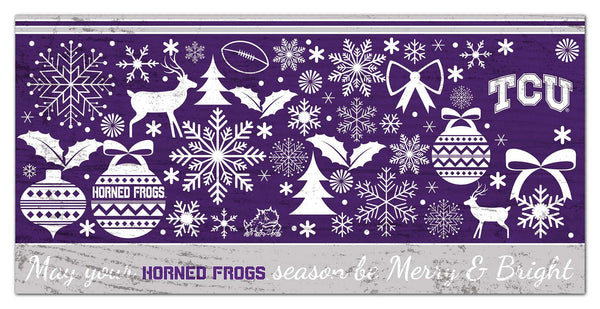 TCU Horned Frogs 1052-Merry and Bright 6x12