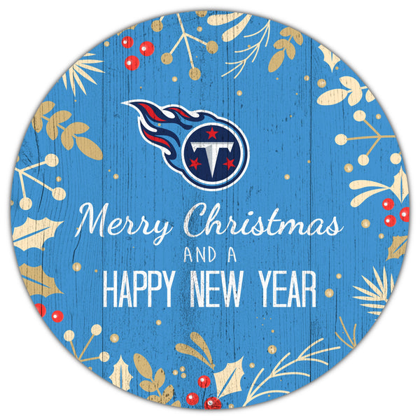 Tennessee Titans 1049-Merry Christmas & New Year 12in Circle