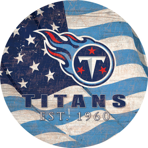 Tennessee Titans 1058-Team Color Flag Circle - 12"