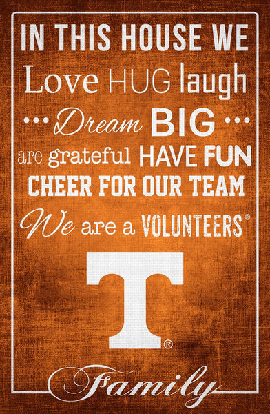 Tennessee Volunteers 1039-In This House 17x26