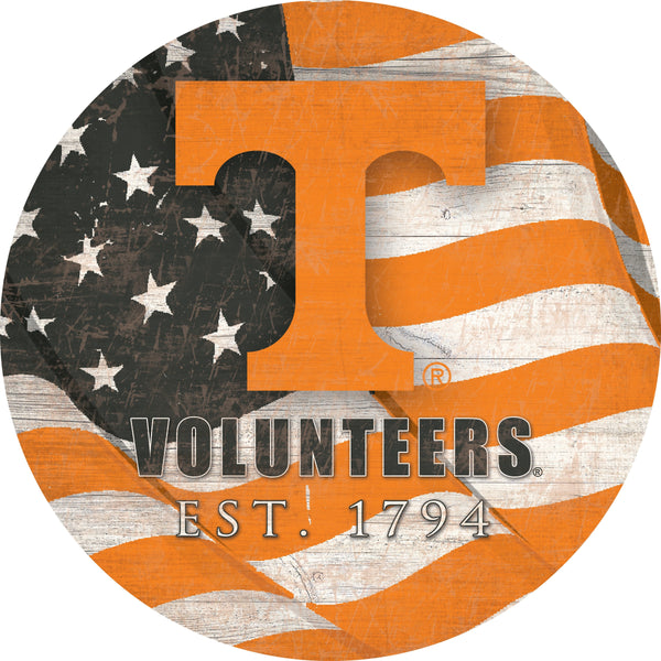 Tennessee Volunteers 1058-Team Color Flag Circle - 12"