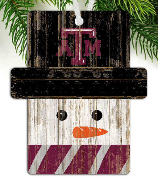 Texas A&M Aggies 0980-Snowman Ornament 4.5in