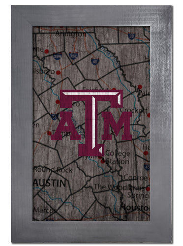 Texas A&M Aggies 0985-City Map 11x19