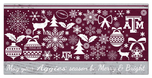 Texas A&M Aggies 1052-Merry and Bright 6x12