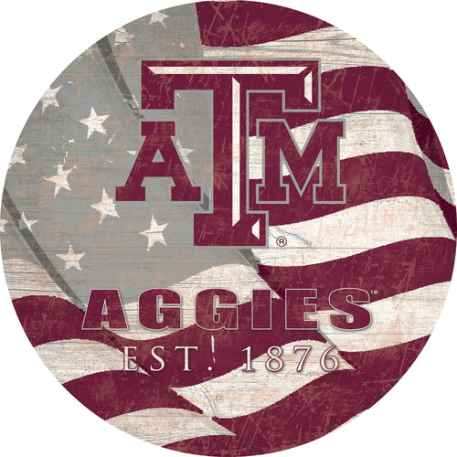 Texas A&M Aggies 1058-Team Color Flag Circle - 12"
