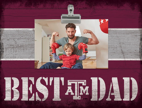 Texas A&M Aggies 2016-Best Dad Striped Clip Frame