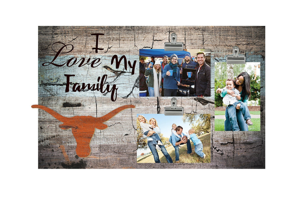 Texas Longhorns 0870-I Love My Family 11x19 Clip Frame