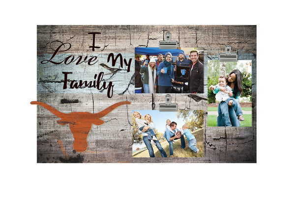 Texas Longhorns 0870-I Love My Family 11x19 Clip Frame