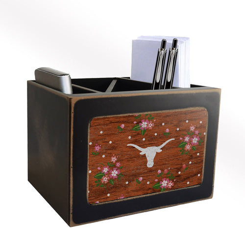 Texas Longhorns 0966-Floral Desk Organizer