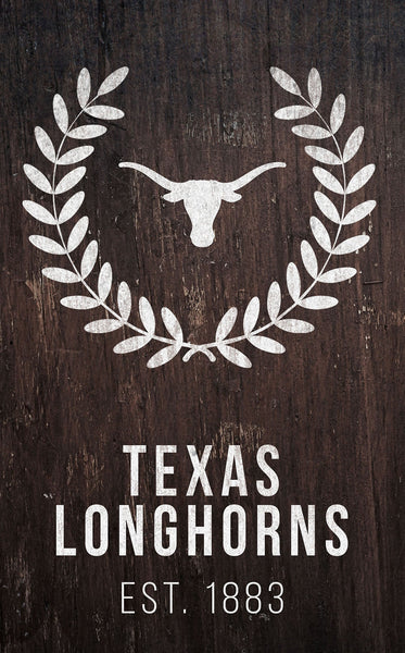 Texas Longhorns 0986-Laurel Wreath 11x19