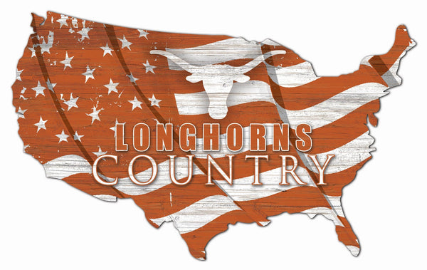 Texas Longhorns 1001-USA Shape Flag Cutout