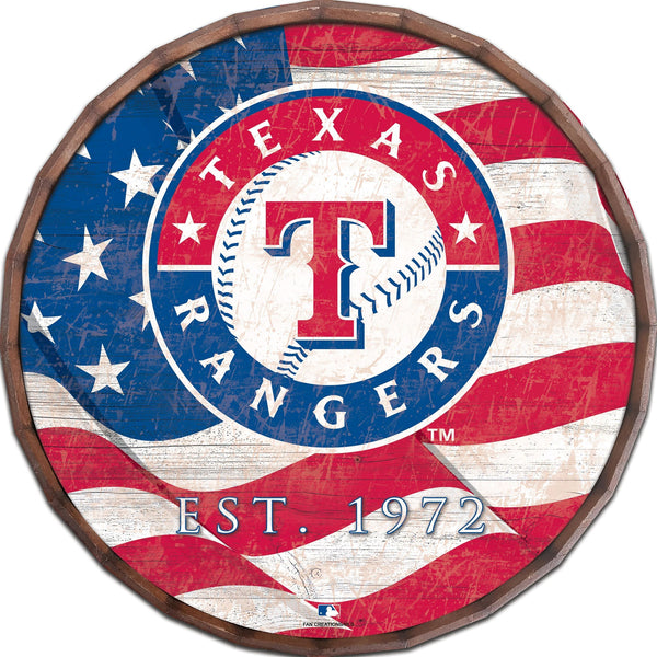 Texas Rangers 1002-Flag Barrel Top 16"